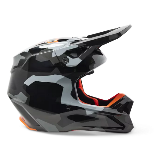 FOX Racing V1 Bnkr Grey Camo Kids Motocross Helmet