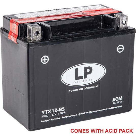 Landport AGM Maintenance Free Battery LTX12-BS, YTX12-BS