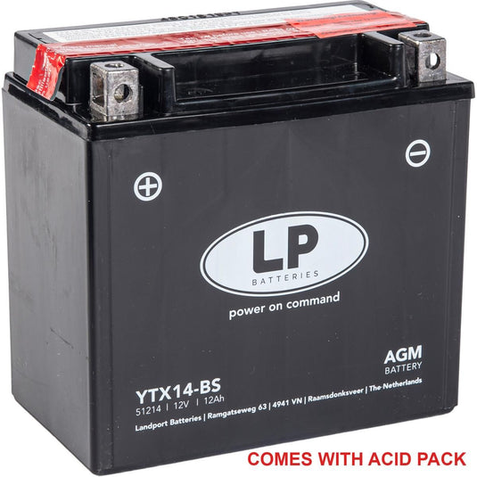 Landport AGM Maintenance Free Battery LTX14-BS, YTX14-BS