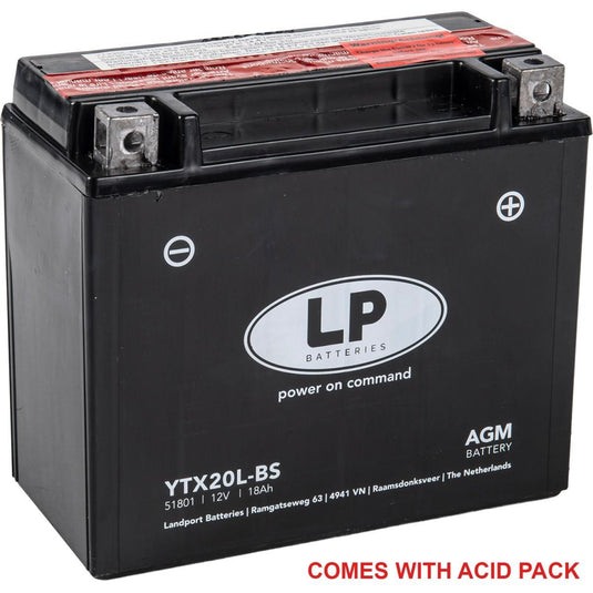 Landport AGM Maintenance Free Battery LTX20L-BS, YTX20L-BS