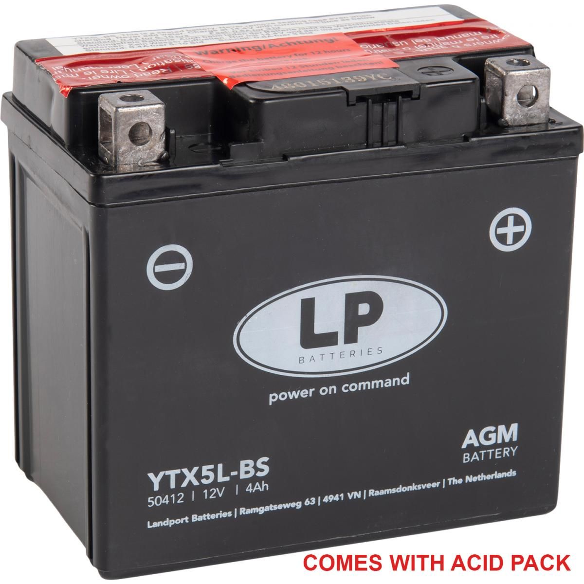 Landport AGM Maintenance Free Battery LTX5L-BS, YTX5L-BS