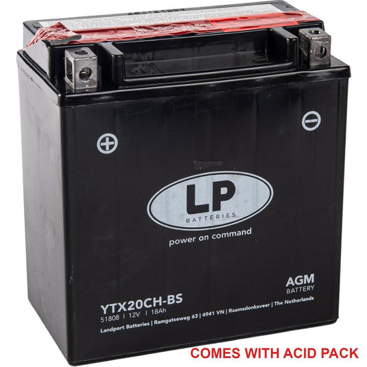 Landport AGM Maintenance Free Battery LTX20CH-BS, YTX20CH-BS