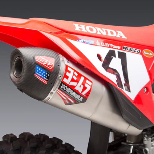 Yoshimura RS-12 Full Exhaust System S.Steel/S.Steel/Carbon Cap Honda CRF250R 2022-2024